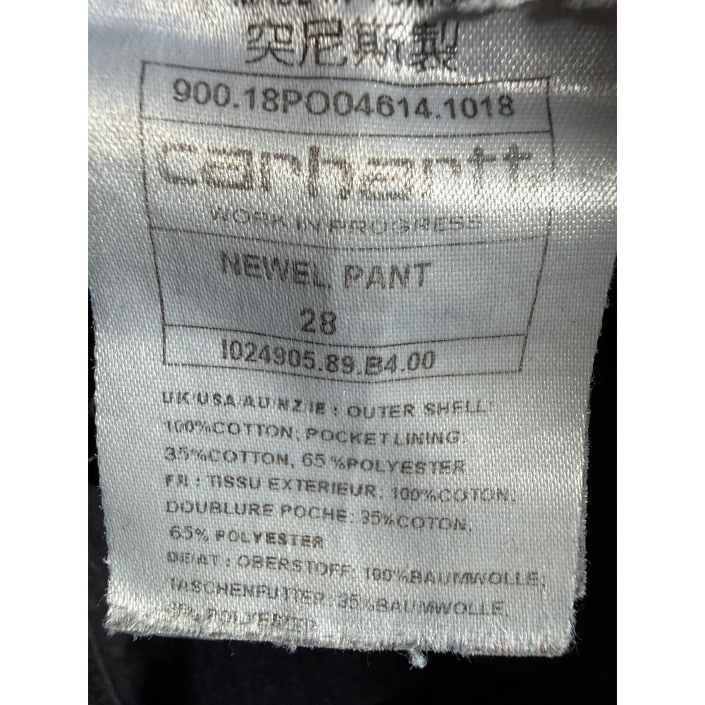 Carhartt WIP Newel Pant Size 30x28 Mens Tapered Leg Button Fly Denim Jeans Black - Picture 6 of 9